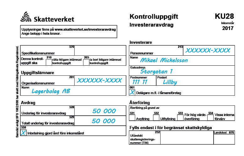 Kontrolluppgifter – Avdrag | Skatteverket