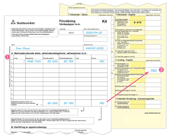 Exempel För Dig Som Ska Deklarera Aktier Och övriga Värdepapper ...